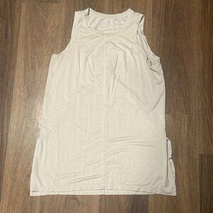 FLX Travel Leisure Tunic Tank Top Womens M Tan Long Casual Athleisure